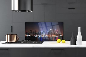 Szkło do Kuchni na Ścianę Miasto Nad Brzegiem Kanału