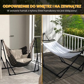 Outsunny Stojak do Hamaków Czarny 263x89x100cm | Aosom PL