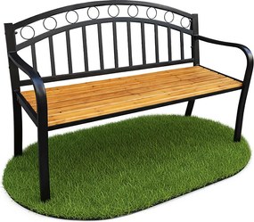 Ławka ogrodowa ARUM z lakierowanego drewna stalowe nogi szerokość 127 cm