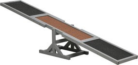 PawHut Huśtawka dla psów Wipka z drewna Trening agility dla dużych psów Szara zabawka sportowa 180x30x30cm | Aosom PL