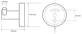 Sapho XR202W X-Round White podwójny wieszak, biały