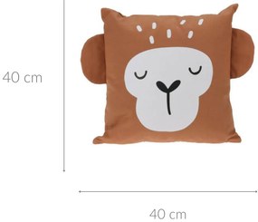 Poduszka przytulanka z uszkami SAFARI, bawełna, 40 x 40 cm