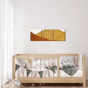 Obraz - Góry akwarelowe N⁰1 (z zegarem) (90x30 cm)