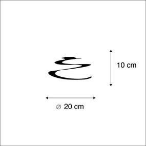 Klosz stalowy czarny 20 cm - Spiral