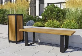 Parkowy kosz na śmieci w kolorze palisandru L4-S95