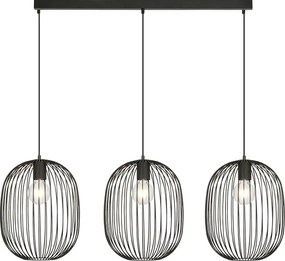 Czarna potrójna lampa wisząca w stylu loft F4-G81