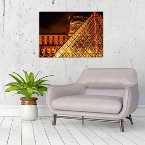 Obraz na szkle Luwru w Paryżu (70x50 cm)