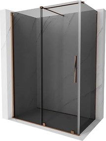 Mexen Velar kabina prysznicowa rozsuwana 130 x 75 cm, grafit, różowe złoto - 871-130-075-41-60