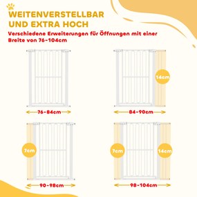 PawHut Bramka ochronna dla psów, 76-104 cm, bez wiercenia, bramka schodowa