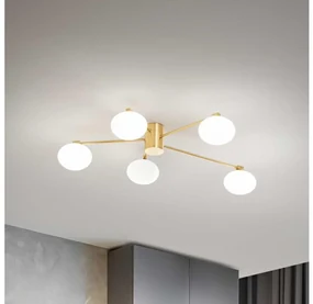 Ideal Lux - LED Żyrandol natynkowy HERMES 5xG9/3W/230V śr. 90 cm złoty