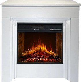 Kominek elektryczny BELLINI, kominek stojący, drewno białe, wyprodukowany we Włoszech, dł. 96 x gł. 35 x wys. 96