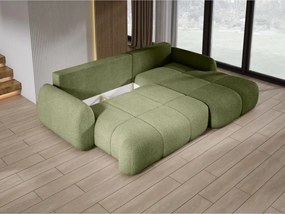 Narożnik COCO z funkcją spania, poduszkami i pojemnikiem NowOrNever 38 Zielony