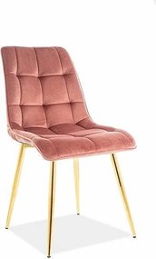 Krzesło CHIC VELVET GOLD antyczny róż