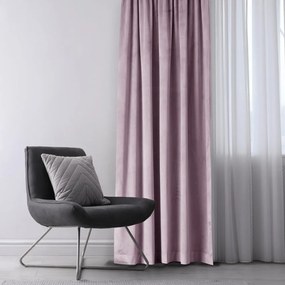 Jasnoróżowa aksamitna zasłona częściowo zaciemniająca (dimout) 140x270 cm Eyelets – Restilo