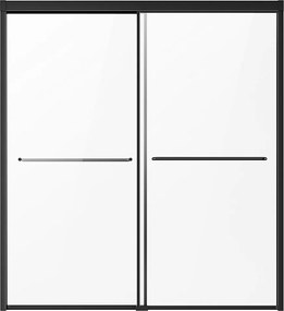 Drzwi Prysznicowe SucceBuy, Drzwi Do Wanny Pół-bezramienne, 127-152 cm S x 152 cm W, Czarne Na Łazienkę