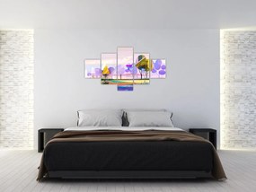 Obraz - Abstrakcja, krajobraz (125x70 cm)