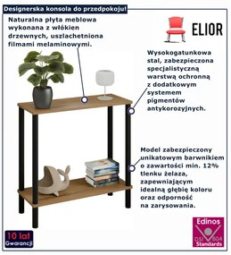 Konsola nowoczesna na czarnym stelażu dąb lancelot  F7-S60