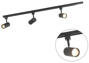 Inteligentny system szynowy czarny w komplecie z 3 żarówkami WiFi GU10 1-fazowymi - Jeana Nowoczesny Oswietlenie wewnetrzne