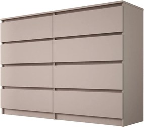 Komoda: 8 szuflad, karmelowa, 139 x 102 x 39 cm