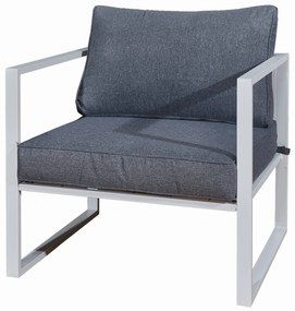 Biały fotel z aluminium na taras