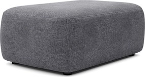 Pufa z tkaniny  teksturowanej w kolorze antracytowym DAVISO