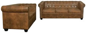 Zestaw 2 sof brązowe do salonu R8-R59