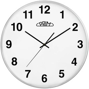 Metalowy zegar srebrny PRIM Alfa ∅ 400 × 40 mm