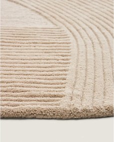 Kremowy wełniany okrągły dywan tkany ręcznie ø 200 cm Domm – Kave Home