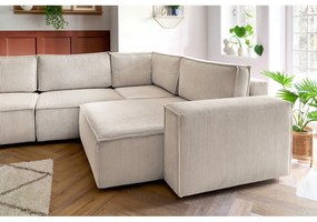 Kremowy sztruksowy narożnik (prawostronny) Nihad modular – Bobochic Paris