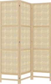 HOMCOM 3-częściowy Parawan, Składany Ekran Ściany o Wysokości 180 cm, Wolnostojąca Przegroda z Ręcznie Tkanej Plecionki dla Domu, Naturalny
