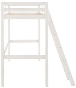 Białe wyższe łóżko z drewna sosnowego Støraa Alpi2