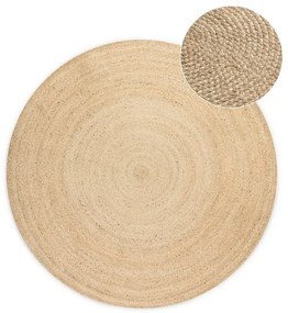 Okrągły dywan z juty dwustronny w kolorze kości słoniowej ø 100 cm Braided – Hanse Home