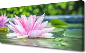 Obraz canvas Kwiat Lotosu na Lustrze Wody