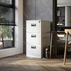Metalowa szafa kartotekowa SARA V3, 460 x 1020 x 620 mm, biała