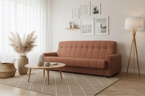 Wersalka Herbi z funkcją spania, do salonu, tkanina Herbi, ceglany