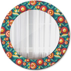 Lustro dekoracyjne okrągłe Geometryczne owoce i liście