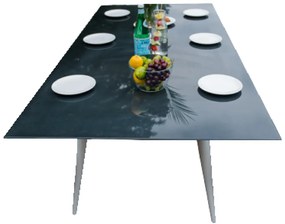 Duży aluminiowy stół obiadowy 200x100