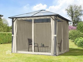 TOOLPORT 3x3m Pawilon ogrodowy Hardtop, z 4 ścianami bocznymi, kremowy - (300215)