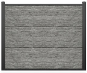 Panele ogrodzenia bez podmurówki wys. 156 cm – zestaw 6 kompozytowych lamel + 2 jasnoszare słupki – ENOLA