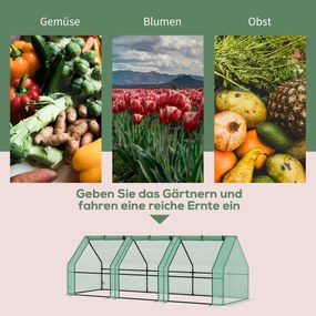 Outsunny Tunel Foliowy Mini Szklarnia Ogrodowa Łatwy Montaż 270x90x90cm Zielony | Aosom PL