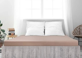 PrzytulneMieszkanie.pl Prześcieradło jersey z bawełny mako LUXORA 180x200 cm jasnobrązowe