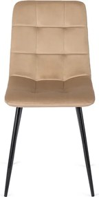 Zestaw Stół Okrągły LAUREN 80 cm Dąb Rustykalny/Czarny i 4 Krzesła PERU Beżowe