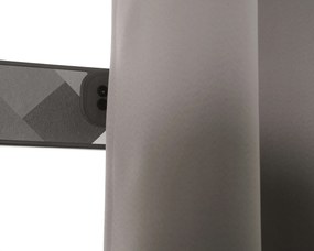 Szaro-brązowa zasłona OXFORD 140x250 cm Zawieszanie: Taśma z wiązaniami