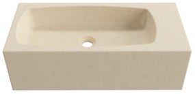 Zestaw umywalka betonowa prostokątna bez otworu na baterię 65 x 30 cm z półką ZALM i konsola