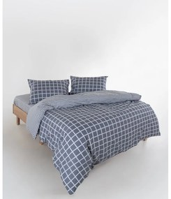 Szara pościel jednoosobowa z bawełny renforcé 140x200 cm Linear Calm Geometric – Mila Home Luxury