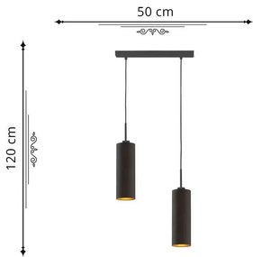 Lampa wisząca nad stół na czarnym stelażu - EX371-Madero - 5 kolorów