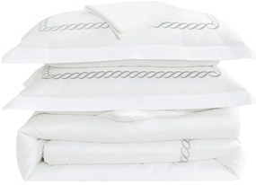 Biała pościel dwuosobowa z satyny bawełnianej z prześcieradłem/6-częściowa 240x220 cm Whispered Serenity – Mila Home Luxury