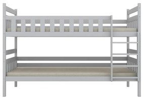 Łóżko piętrowe BARTEK 180x80 białe drewniane trzyosobowe KOCOT KIDS