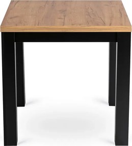 Zestaw Stół Kwadratowy Rozkładany MAX 80-160 cm Dąb Craft/Czarny i 6 Krzeseł PERU Czarnych