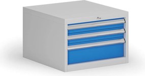 Kontener warsztatowy do zawieszenia G8, 3x szuflada, 560 x 600 x 383 mm, niebieski